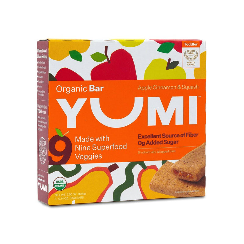 YUMI Organic Apple and Cinnamon Squash Baby Snack Bar - 3.7oz/5ct