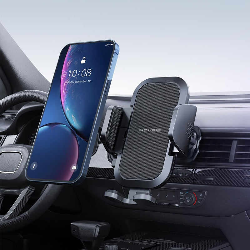 HEVEIS Phone Holder Car,Upgraded Metal Hook Clip Car Phone Holder For Car Vent,Thick Cases Friendly Cell Phone Holder Car,Suitable For Most Smartphones Deep Gray