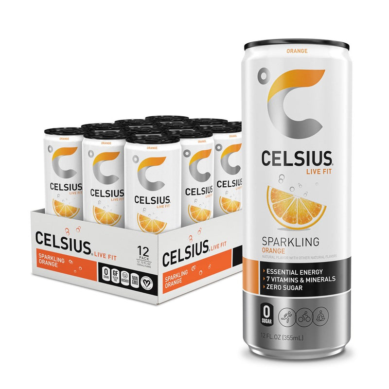 CELSIUS Sparkling Orange, Functional Essential Energy Drink 12 Fl Oz (Pack Of 12)