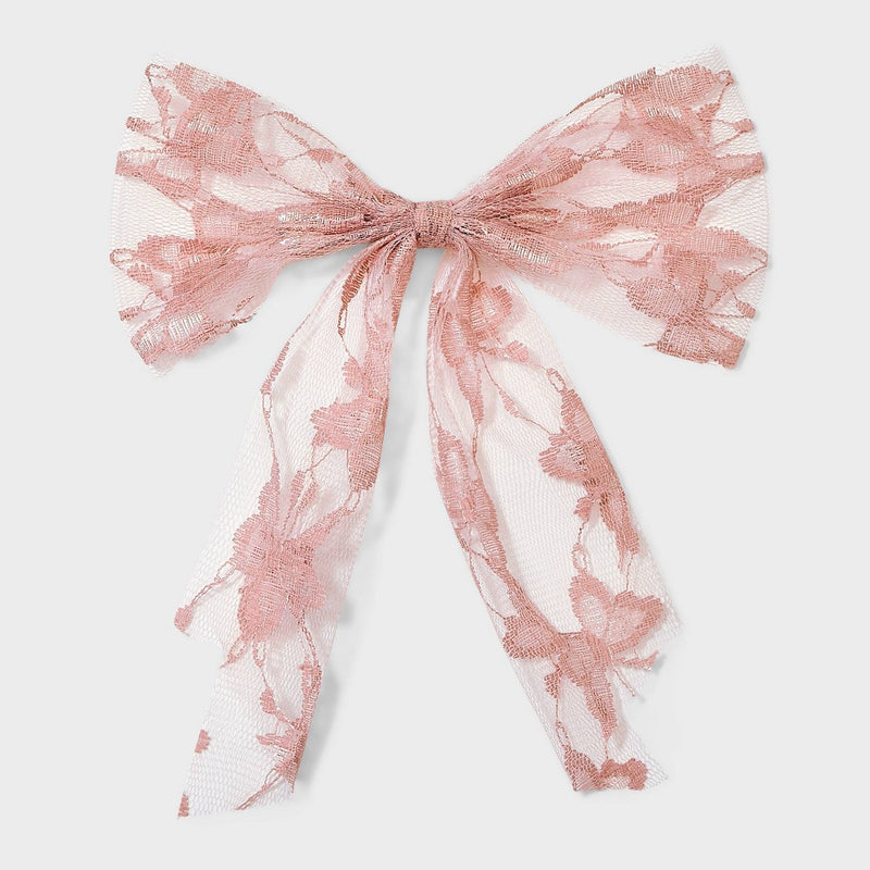 Lace Bow Hair Barrette - Wild Fable Pink