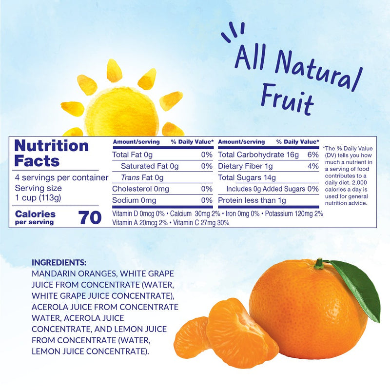 Dole Mandarins in 100% Juice - 16oz/4ct