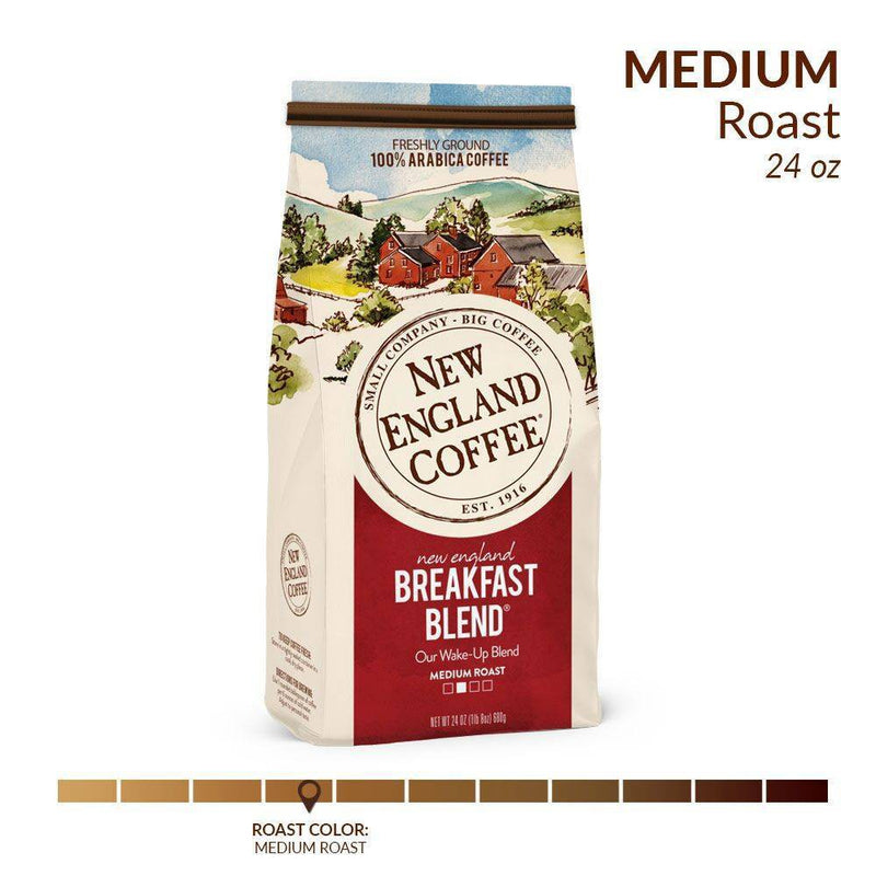 New England Coffee Breakfast Blend Medium Roast Ground Coffee - 24oz