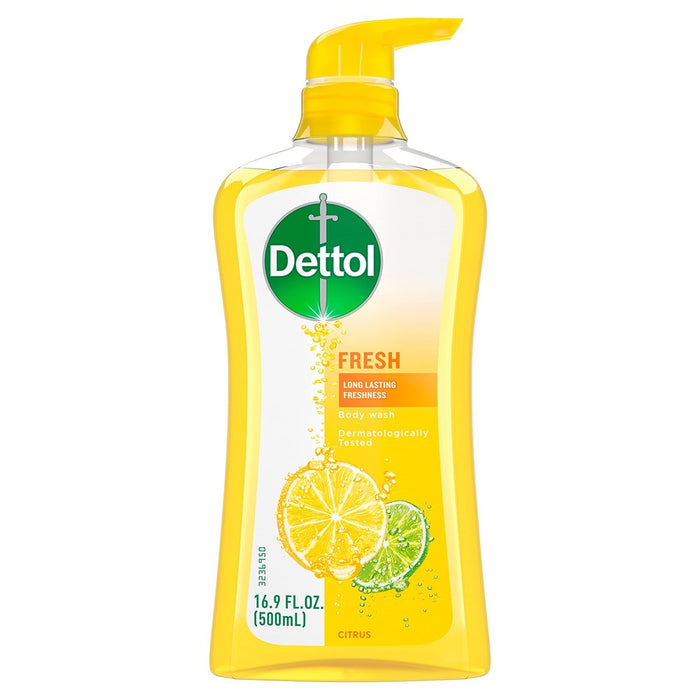 Dettol Fresh Body Wash And Shower Gel, Fresh Yuzu Citrus Scent Body Wash, 16.90 Fl Oz (Pack Of 1)