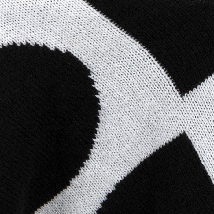 Reversible Knit Geo Throw Blanket Black - Threshold