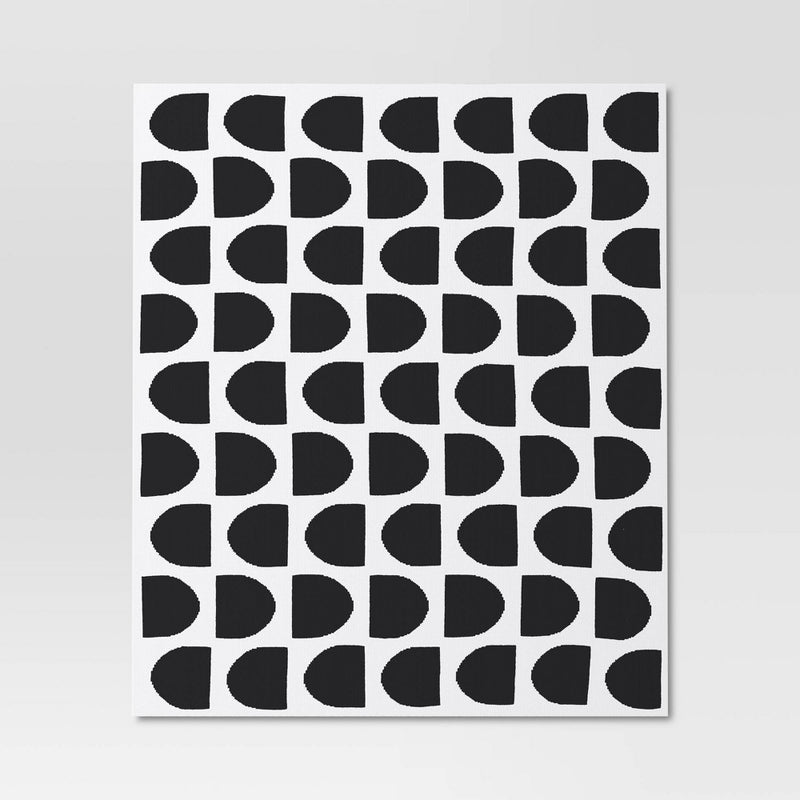 Reversible Knit Geo Throw Blanket Black - Threshold
