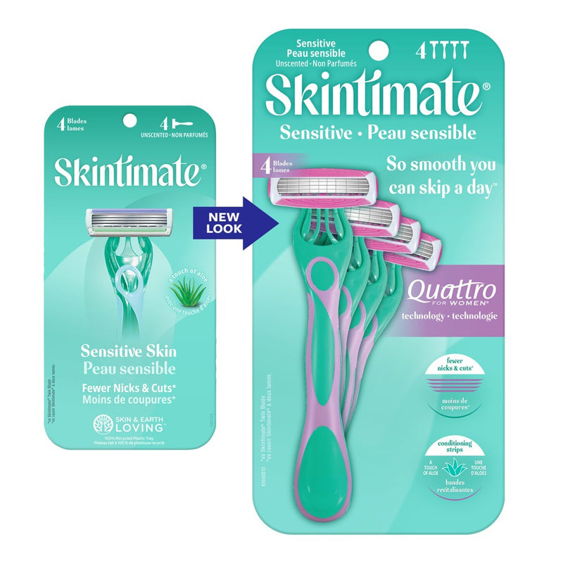 Schick Skintimate Sensitive Skin Women's Disposable Razors - 4ct