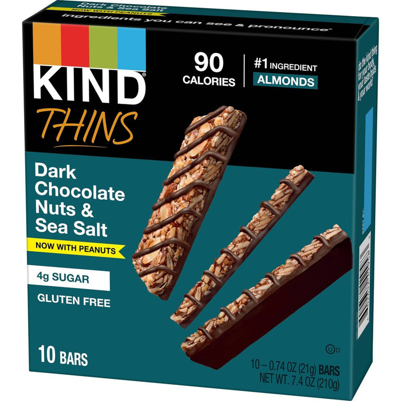 KIND Thins Dark Chocolate Nuts Sea Salt - 7.4oz/10ct