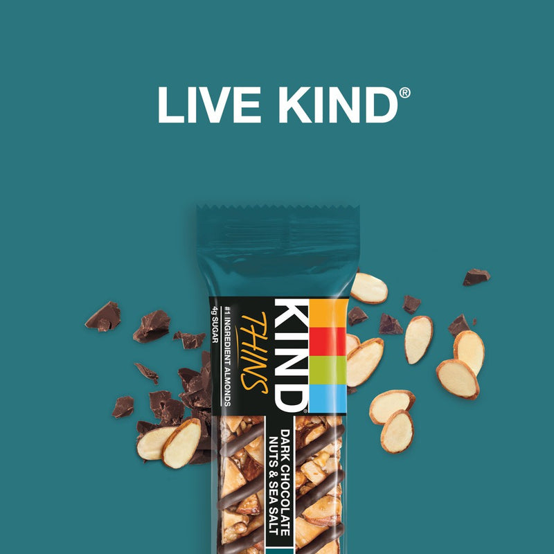 KIND Thins Dark Chocolate Nuts Sea Salt - 7.4oz/10ct