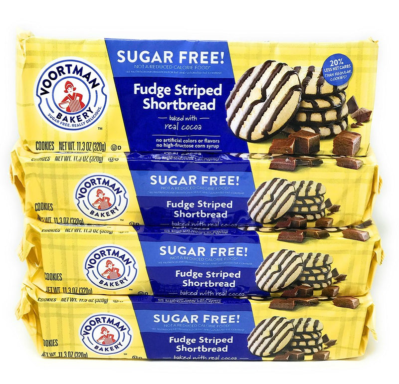 Voortman Fudge Striped Shortbread Sugar Free Cookies