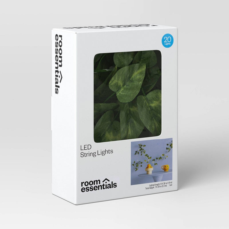 LED Vine String Lights Warm White - Room Essentials: USB & Battery Powered, Indoor Decor, 20 LEDs