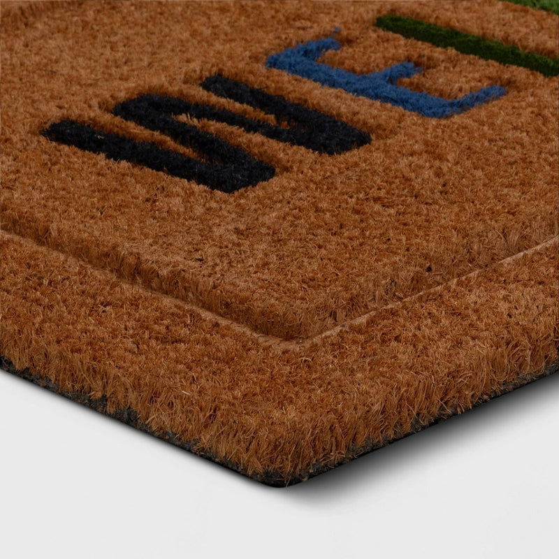 1'6"x2'6" 'Welcome' Coir Doormat Multi/Natural - Threshold