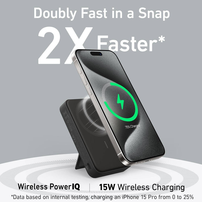 Anker MagGo 10000mAh Black Power Bank with LED Screen