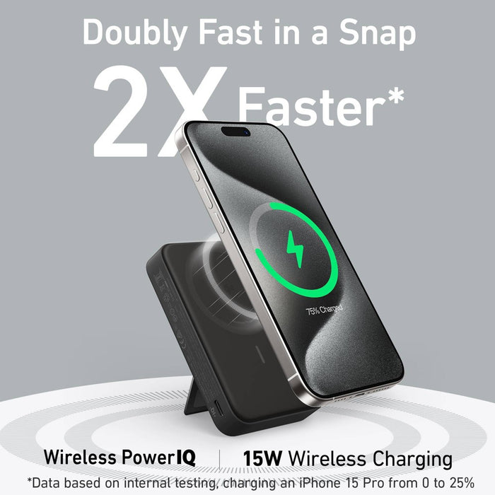 Anker MagGo 10000mAh Black Power Bank with LED Screen