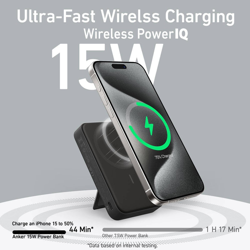 Anker MagGo 10000mAh Black Power Bank with LED Screen