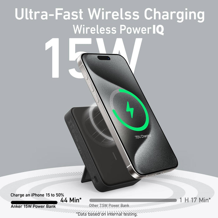 Anker MagGo 10000mAh Black Power Bank with LED Screen