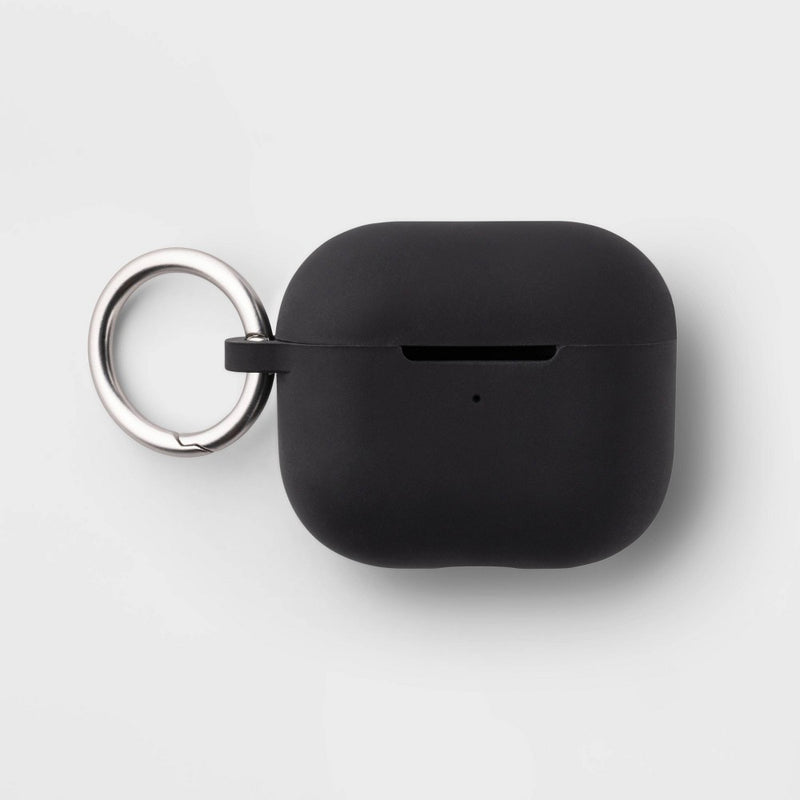 Apple AirPods (3rd Generation) Silicone Case with Clip - heyday Black with Silver