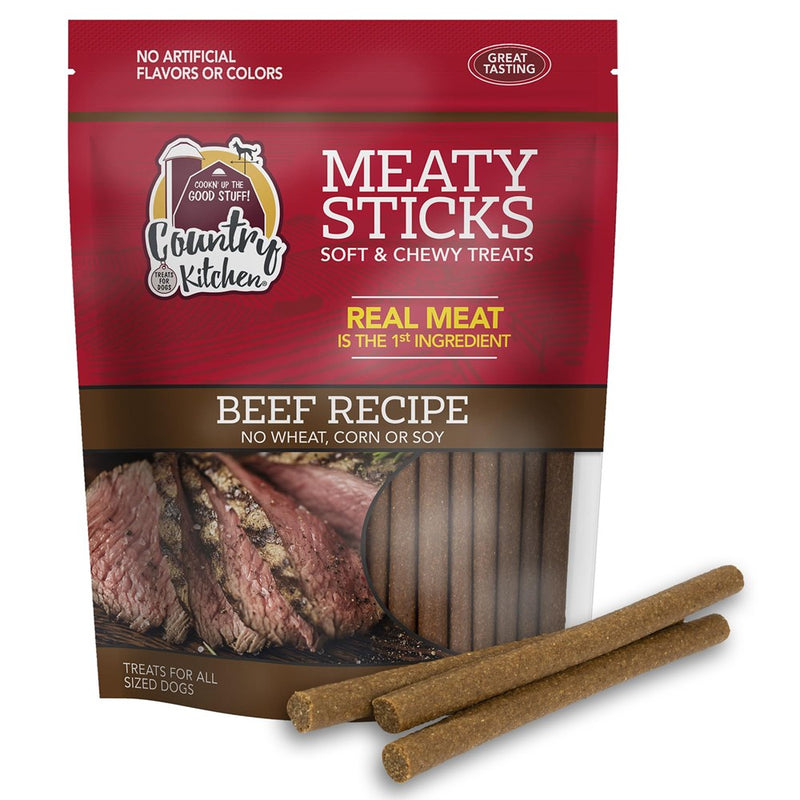 Country Kitchen Beef Meaty Sticks Soft Chew Dog Treats, Great Tasting, Made With Real Beef, 25 Oz