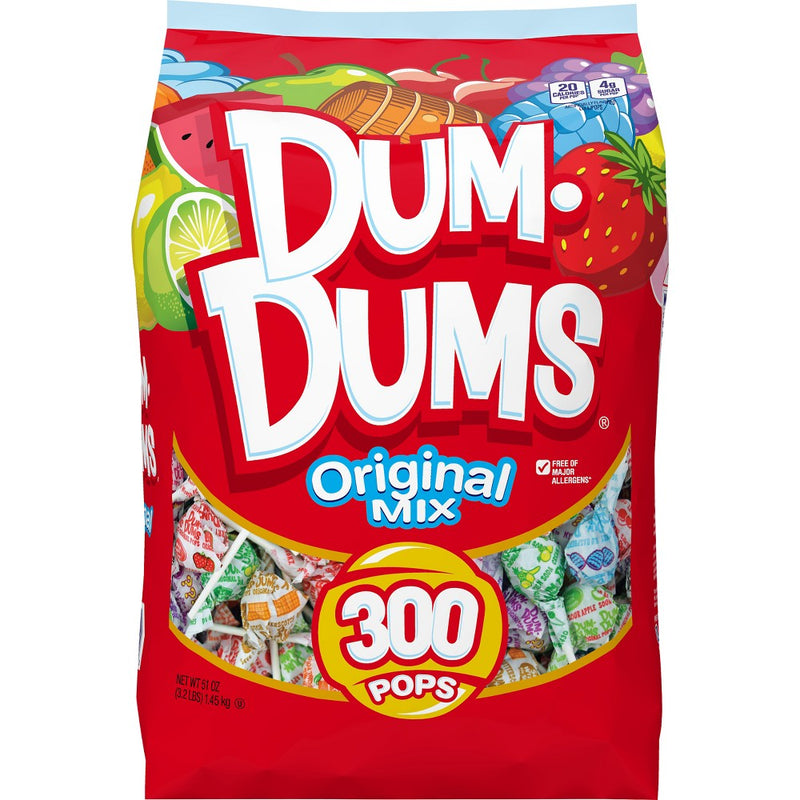 Dum Dums Original Mix Lollipops Candy - 300ct