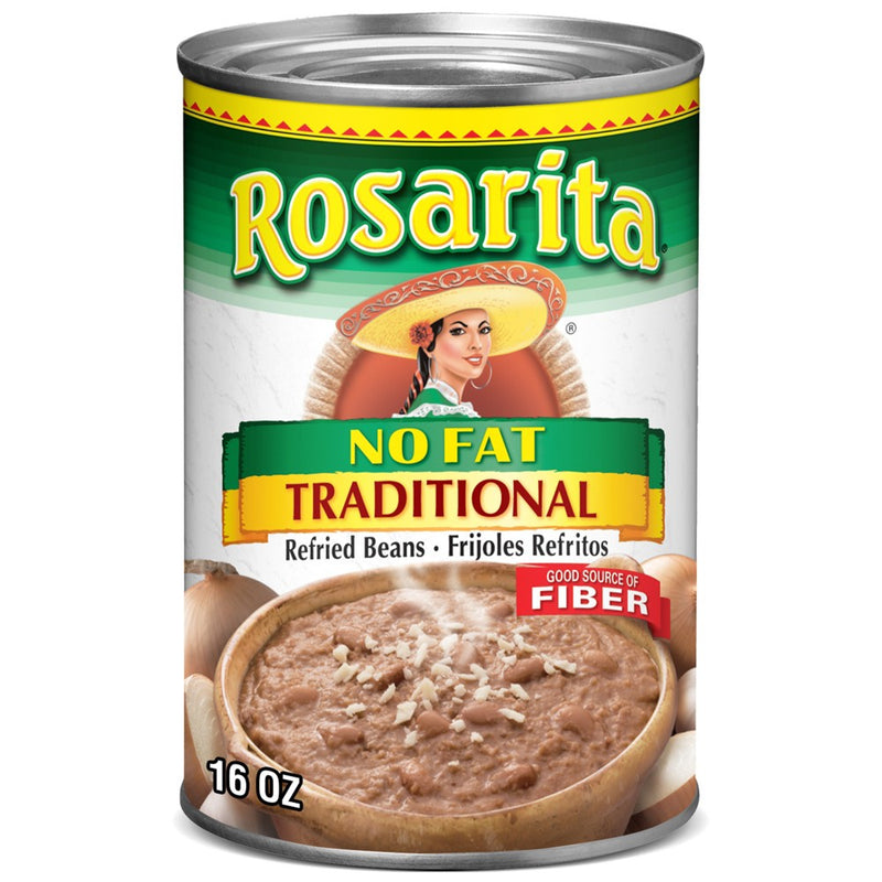 Rosarita Traditional No Fat Refried Beans - 16oz