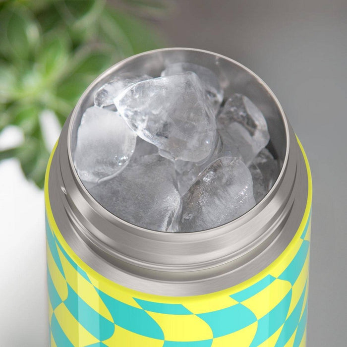 Thermos 16oz Stainless Steel FUNtainer Water Bottle with Bail Handle - Teal Checkers