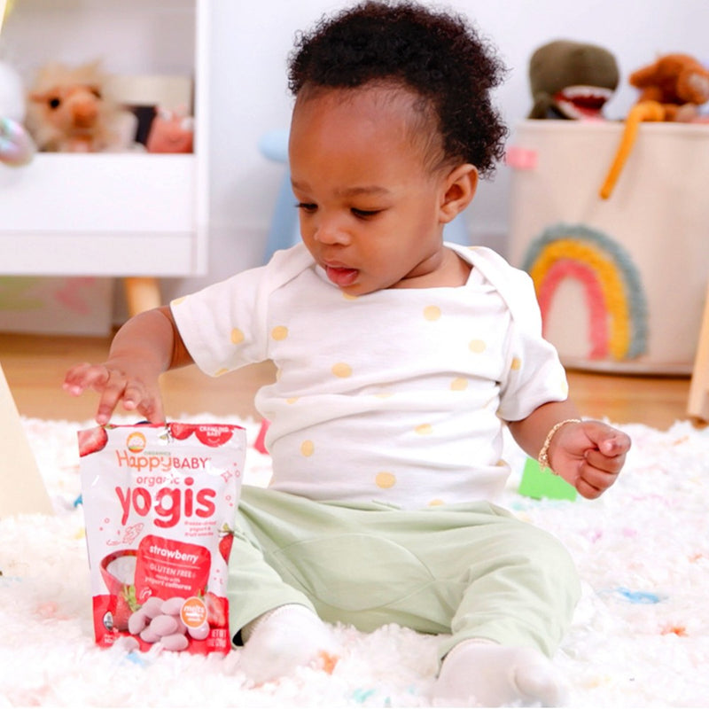 HappyBaby Organic Yogis Strawberry Freeze-Dried Yogurt & Fruit Baby Snacks - 1oz