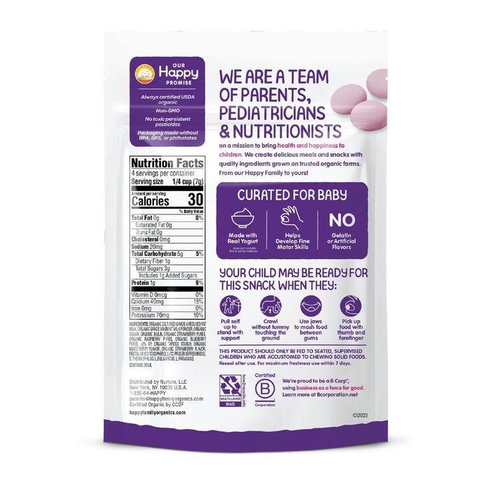 HappyBaby Organic Yogis Mixed Berry Yogurt & Fruit Baby Snacks - 1oz