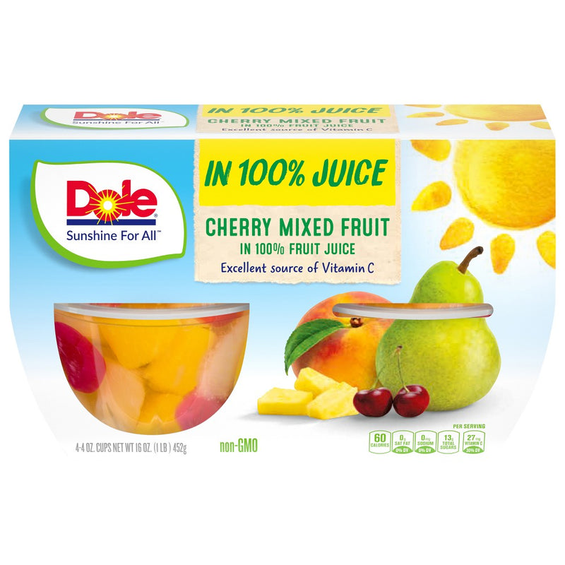 Dole Cherry Mixed Fruit in Juice - 16oz/4ct