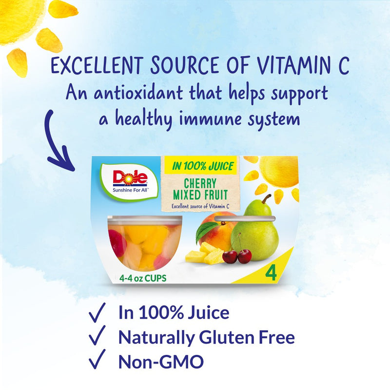 Dole Cherry Mixed Fruit in Juice - 16oz/4ct