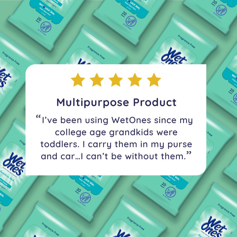 Wet Ones Sensitive Skin Hand Wipes Travel Pack - Fragrance Free - 20ct