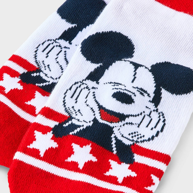 Women's Mickey Mouse Americana Low Cut Socks - White 4-10