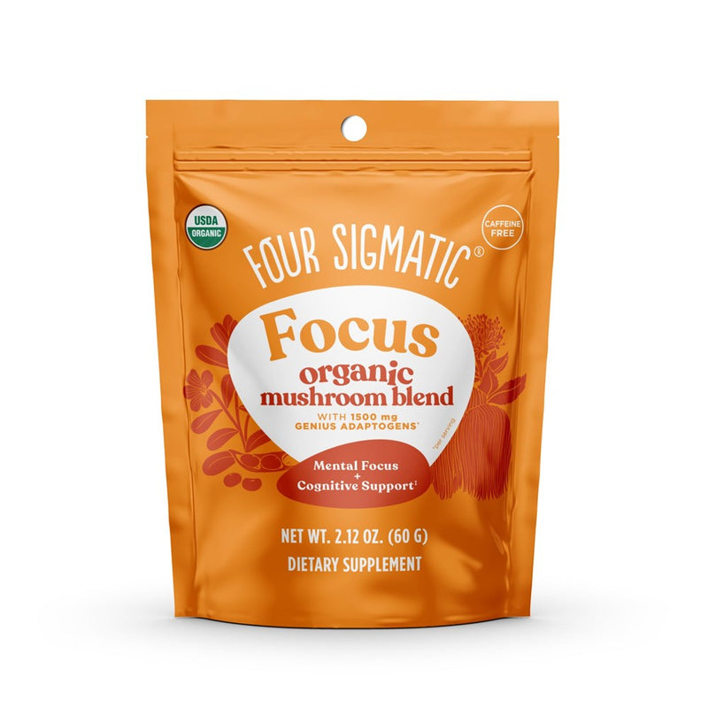 Four Sigmatic Focus Blend | Organic Lion's Mane Powder With Adaptogen And Mushroom Blend | Includes Cordyceps, Rhodiola, Bacopa & Mucuna | 30 Servings