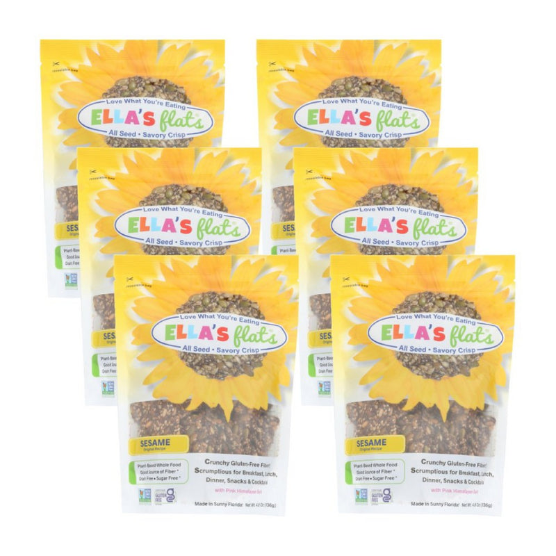 Ella's Flats Sesame All Seed Savory Crisps - Case of 6/4.8 oz