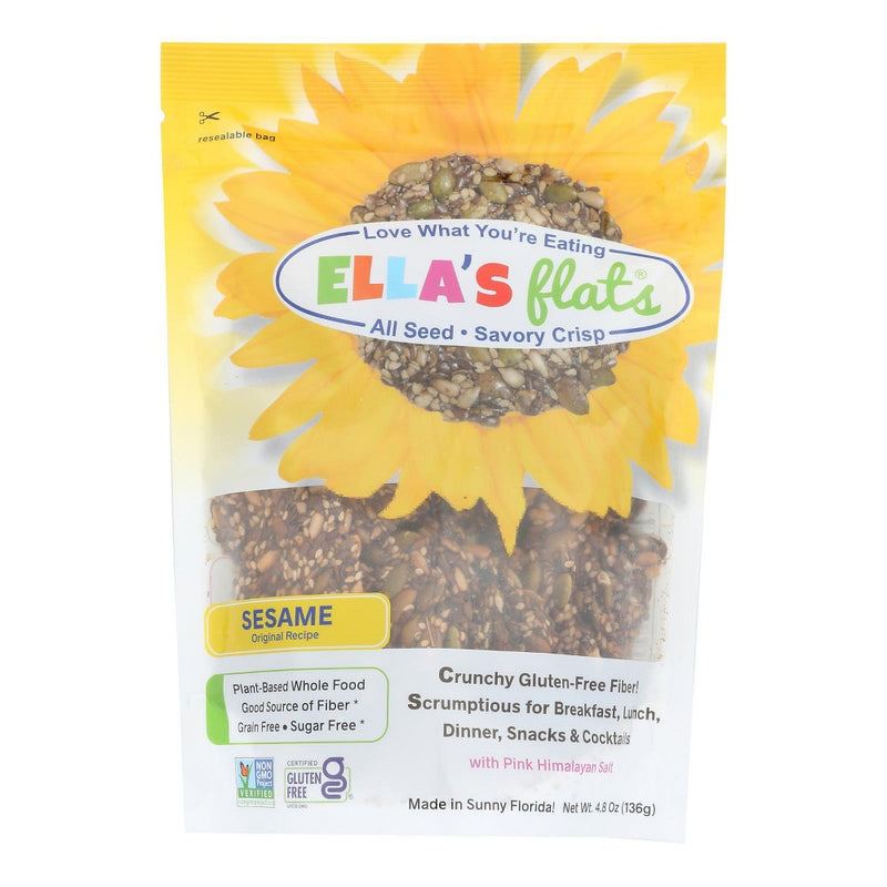 Ella's Flats Sesame All Seed Savory Crisps - Case of 6/4.8 oz