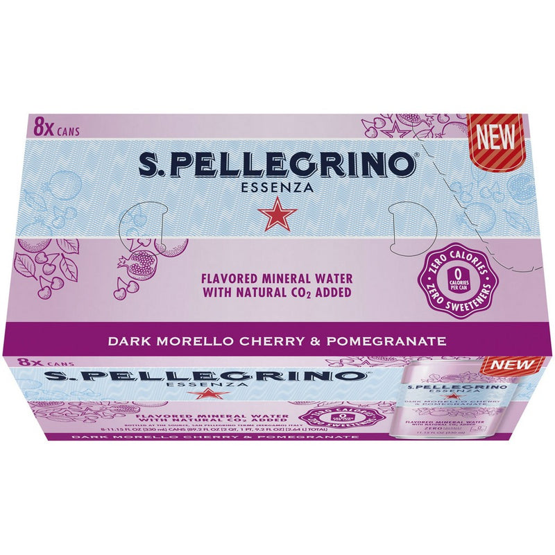 S.Pellegrino Essenza Dark Morello Cherry & Pomegranate Flavored Mineral Water - 8pk/11.15 fl oz Cans