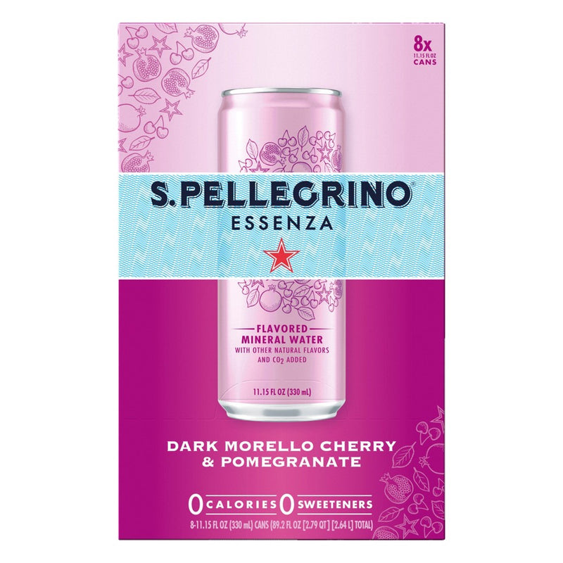 S.Pellegrino Essenza Dark Morello Cherry & Pomegranate Flavored Mineral Water - 8pk/11.15 fl oz Cans