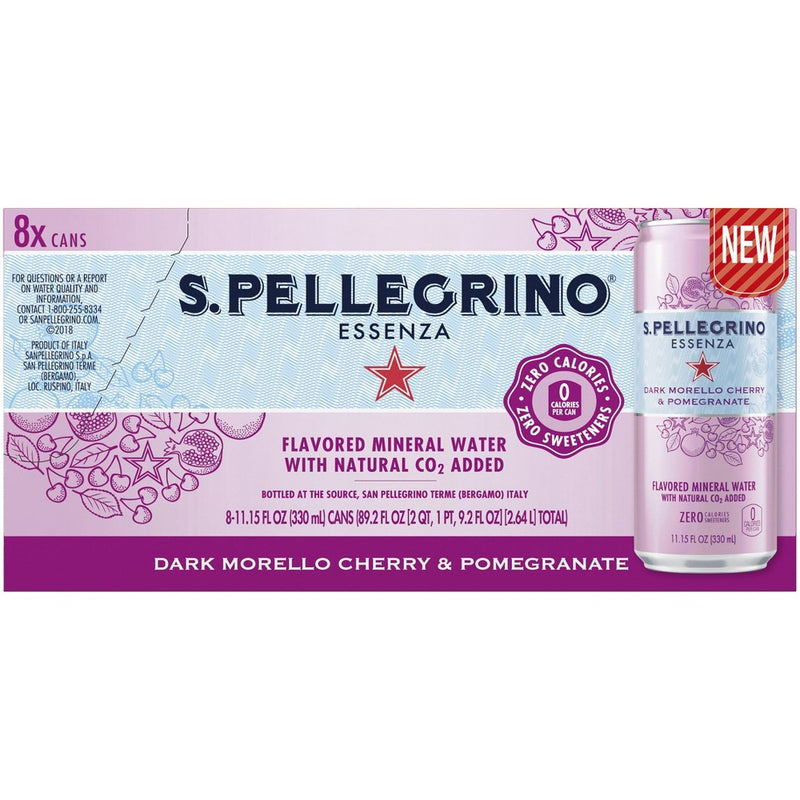 S.Pellegrino Essenza Dark Morello Cherry & Pomegranate Flavored Mineral Water - 8pk/11.15 fl oz Cans
