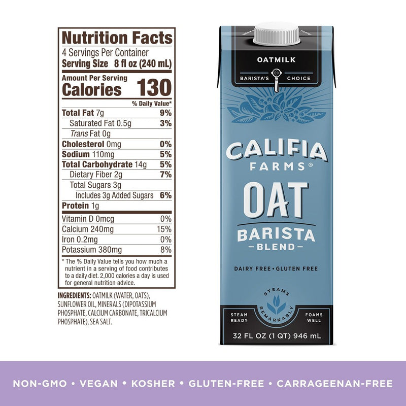 Califia Farms Oat Barista Blend Oat Milk - 1qt