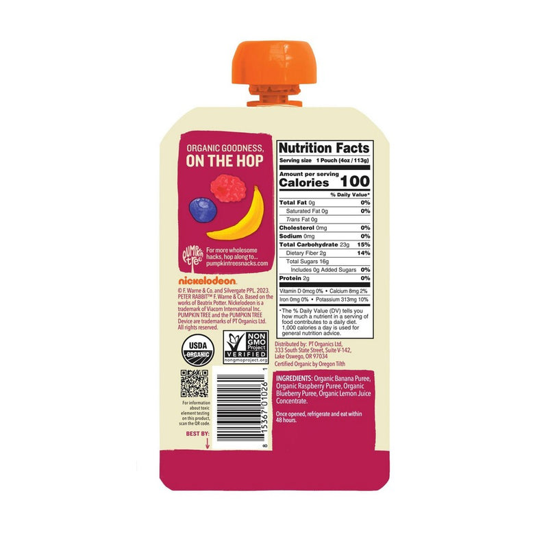 Peter Rabbit Organics Banana Raspberry & Blueberry Baby Food Pouch - 4oz