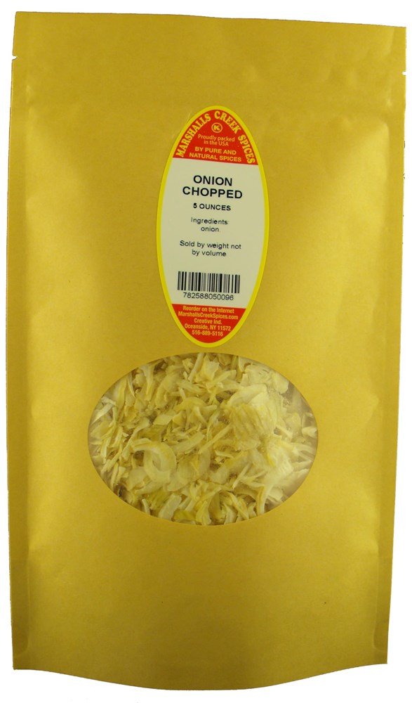 Marshalls Creek Spices Chopped Onion 5 Ounce ECO Friendly Kraft Stand-Up Pouch