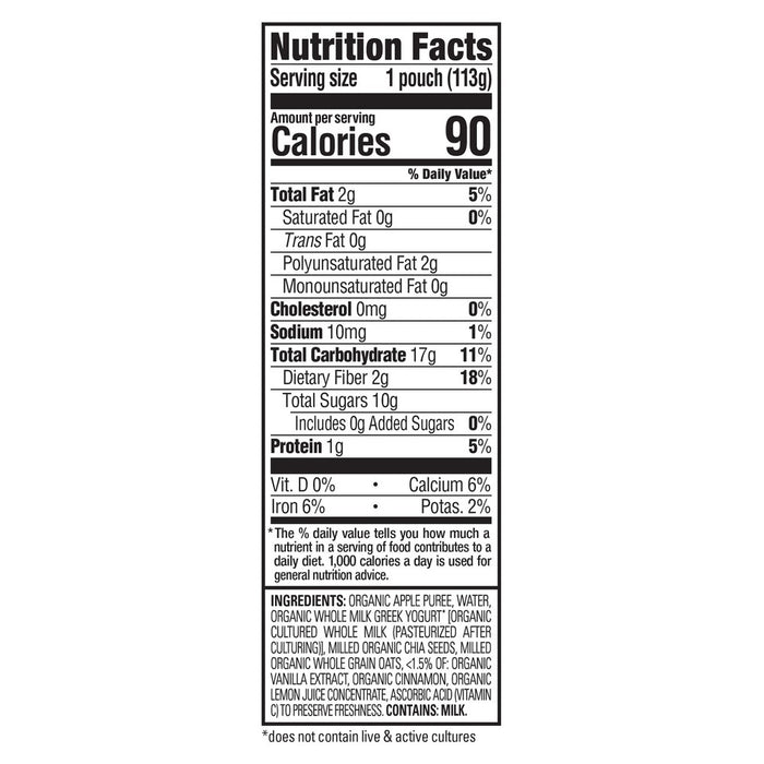 HappyTot Super Morning Organic Apples Cinnamon Yogurt & Oats with Superchia Baby Food Pouch - 4oz