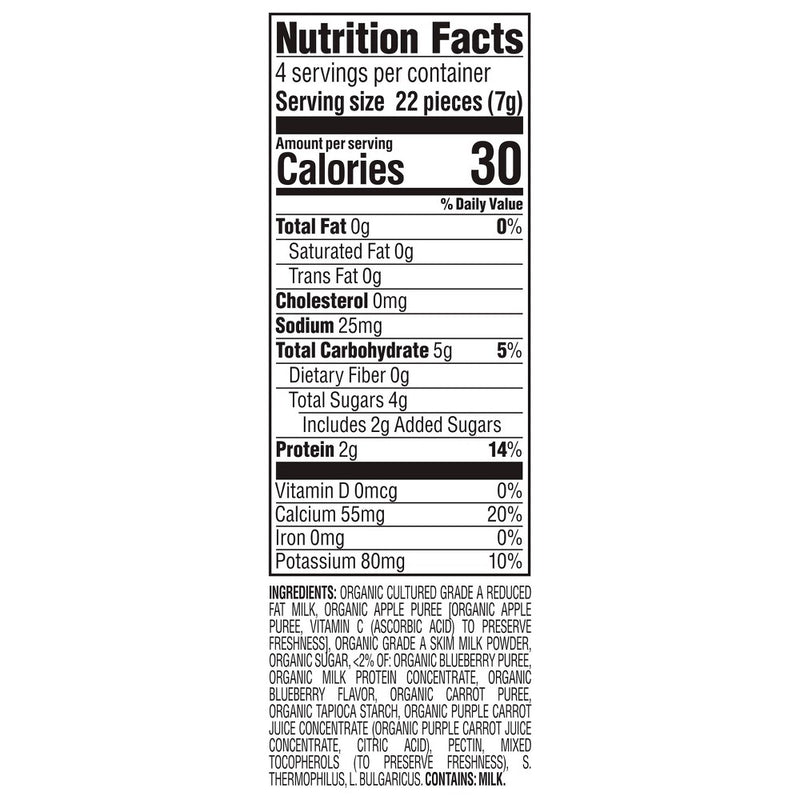 HappyBaby Organic Greek Yogis Blueberry & Purple Carrot Baby Snacks -1oz