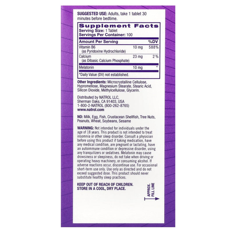 Natrol Advanced Melatonin, Sleep, 10 mg, 100 Tablets