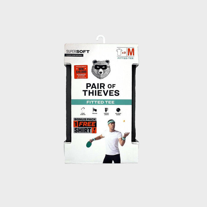 Pair of Thieves Men's 2+1 Bonus Pack Super Soft Crew Neck Undershirt - Black S
