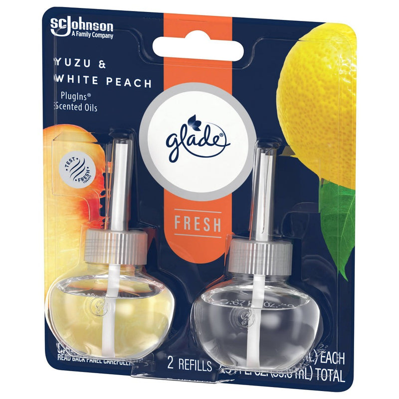 Glade PlugIns Scented Oil Air Freshener Refills White Peach & Yuzu - 1.34 fl oz/2pk