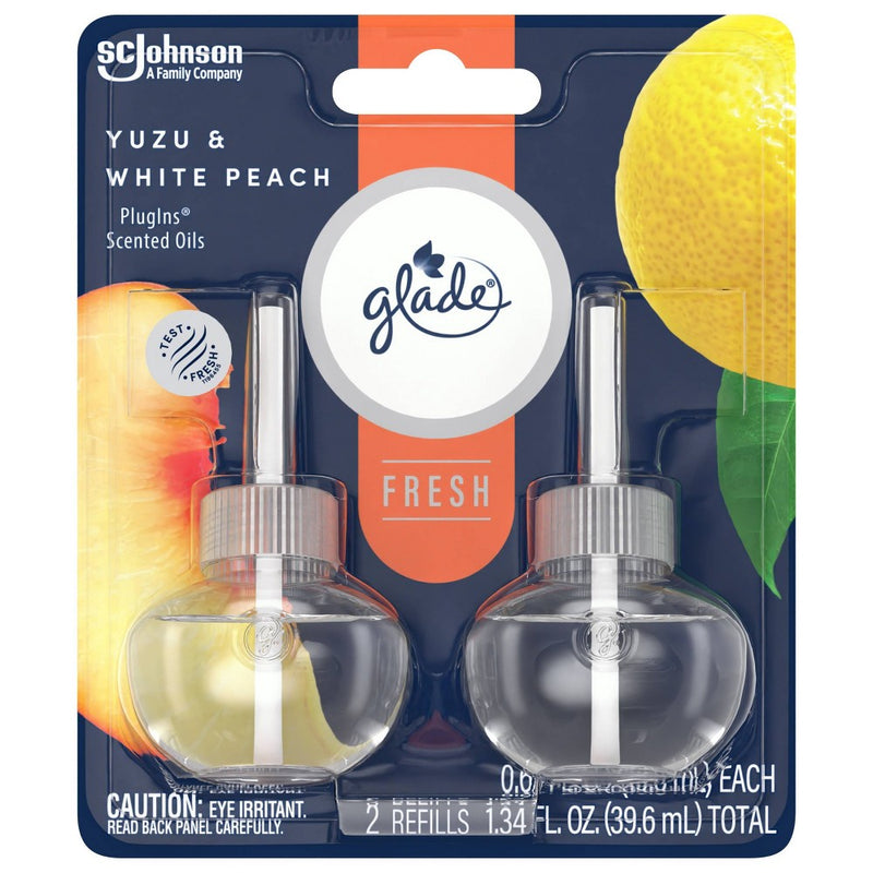 Glade PlugIns Scented Oil Air Freshener Refills White Peach & Yuzu - 1.34 fl oz/2pk