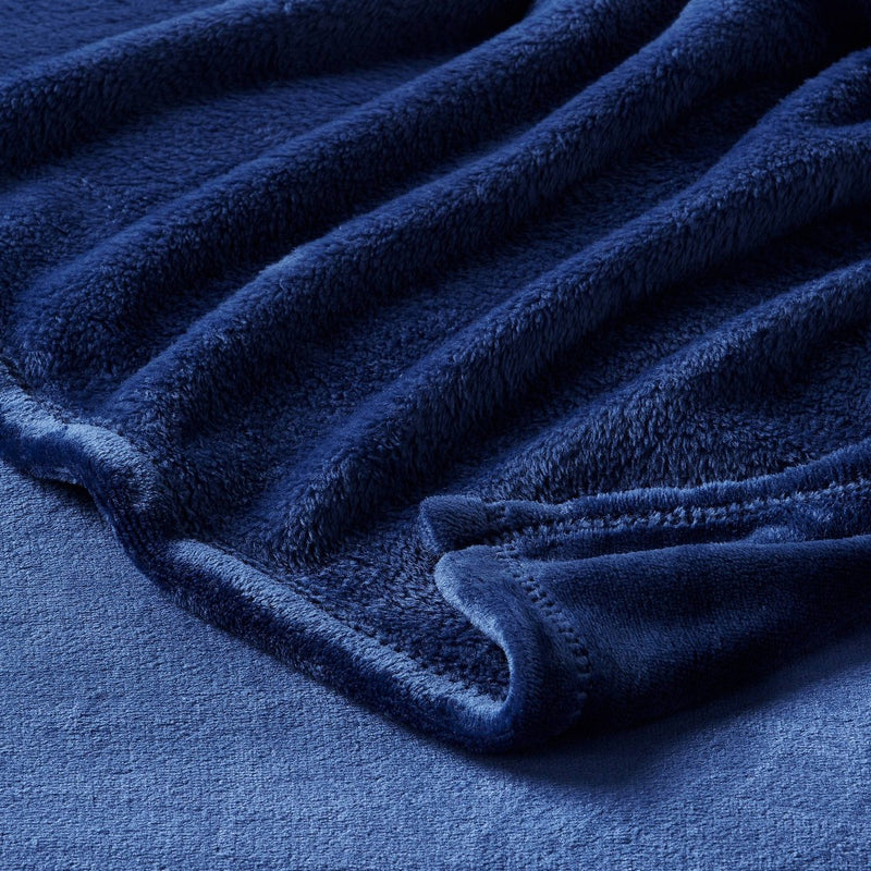 Twin/Twin XL Blanket Navy - Room Essentials: Lightweight Knitted, Recycled Polyester, Machine Washable