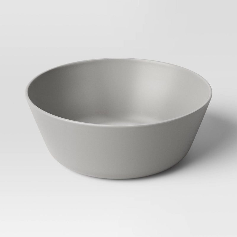 33.5 fl oz Plastic Cereal Bowl Light Gray - Room Essentials