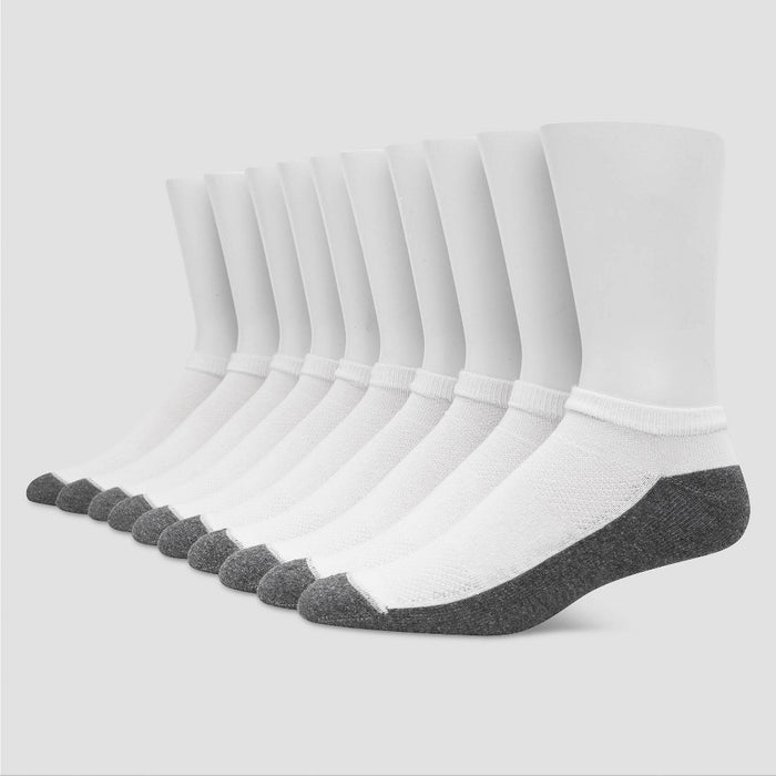 Hanes Premium Men's Big & Tall Low Cut Socks 10pk - White 12-14