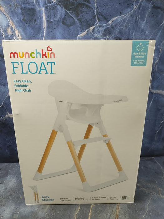 Munchkin Float Easy Clean Foldable High Chair - Compact Modern Design - White (LOCAL PICKUP ONLY)