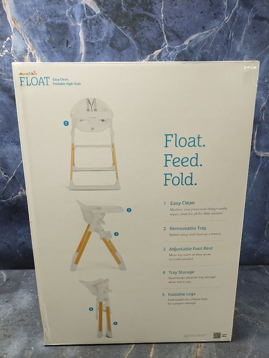 Munchkin Float Easy Clean Foldable High Chair - Compact Modern Design - White (LOCAL PICKUP ONLY)